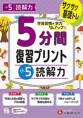 小5  5分間復習プリント 読解力