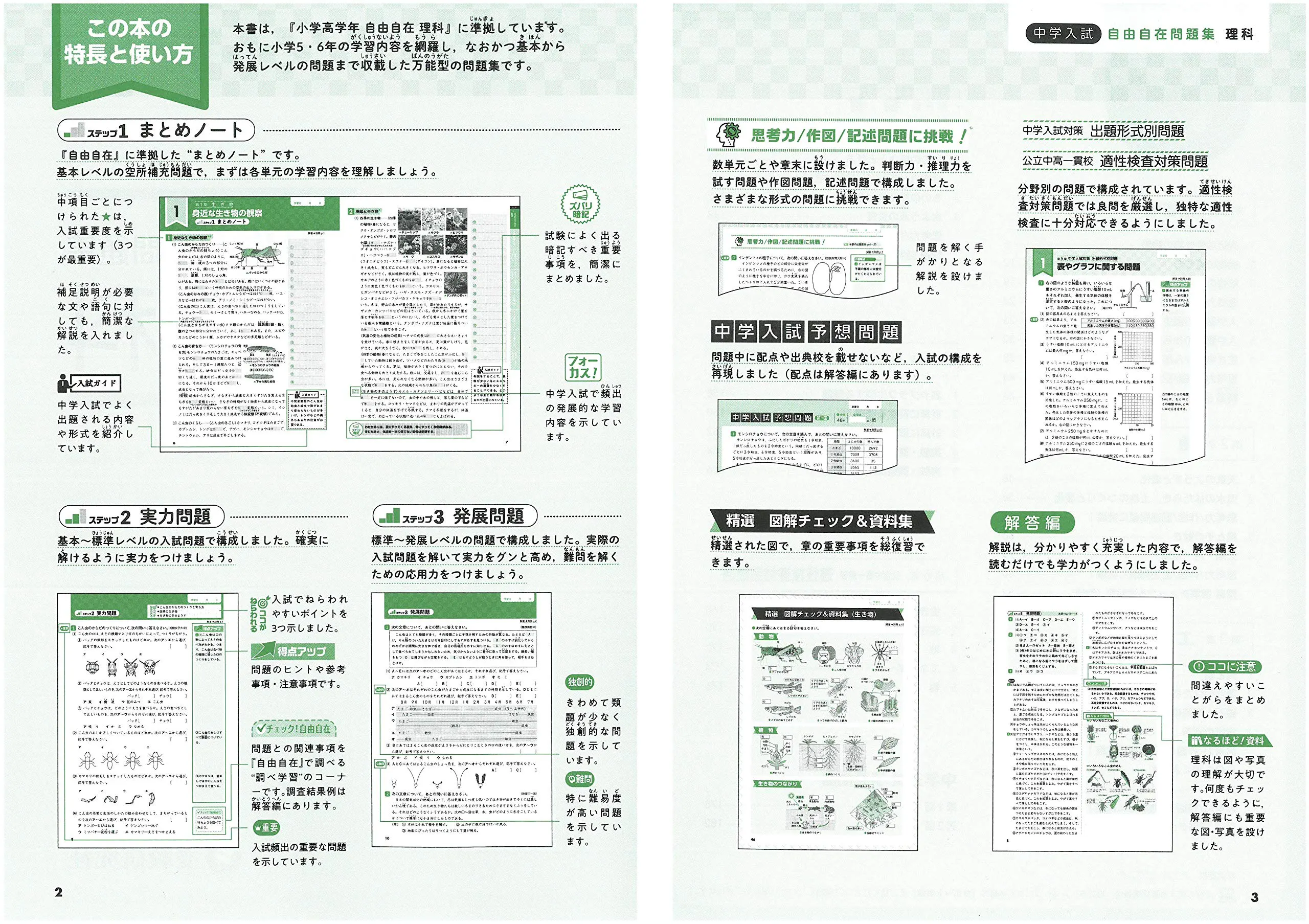 中学入試 自由自在問題集 理科 中学入試 自由自在問題集 小学生の方 馬のマークの増進堂 受験研究社