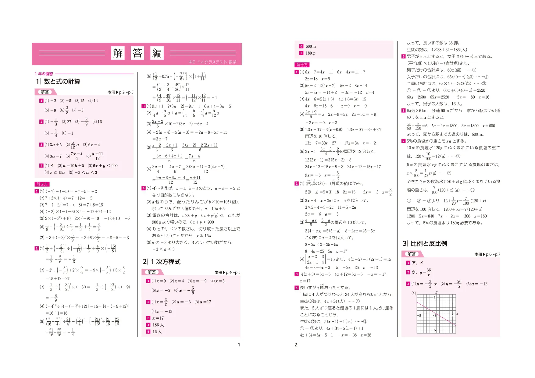 中学ハイクラステスト数学２年/受験研究社